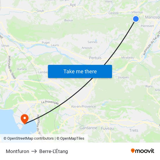 Montfuron to Berre-L'Étang map