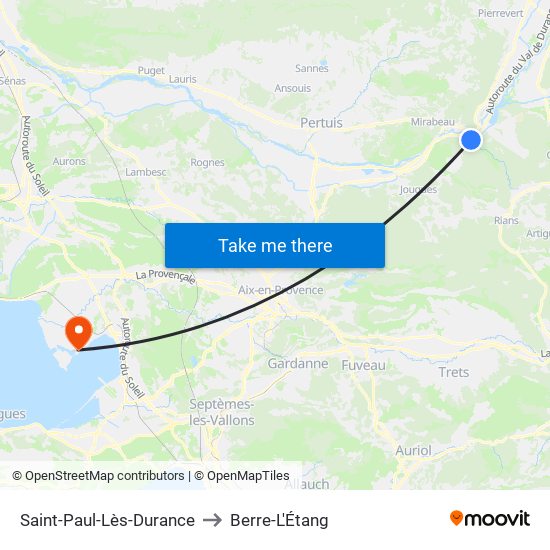 Saint-Paul-Lès-Durance to Berre-L'Étang map