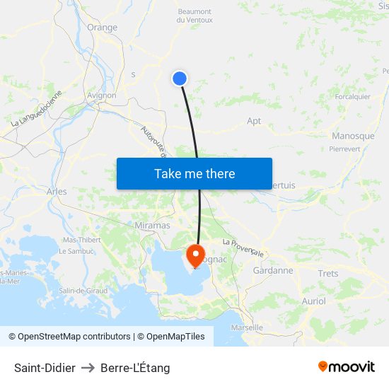 Saint-Didier to Berre-L'Étang map