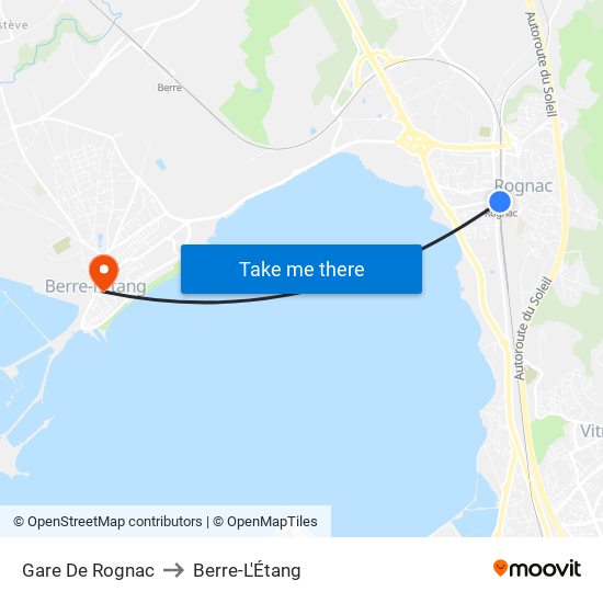 Gare De Rognac to Berre-L'Étang map