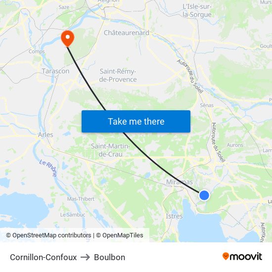 Cornillon-Confoux to Boulbon map