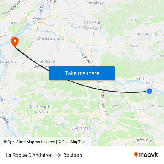 La Roque-D'Anthéron to Boulbon map