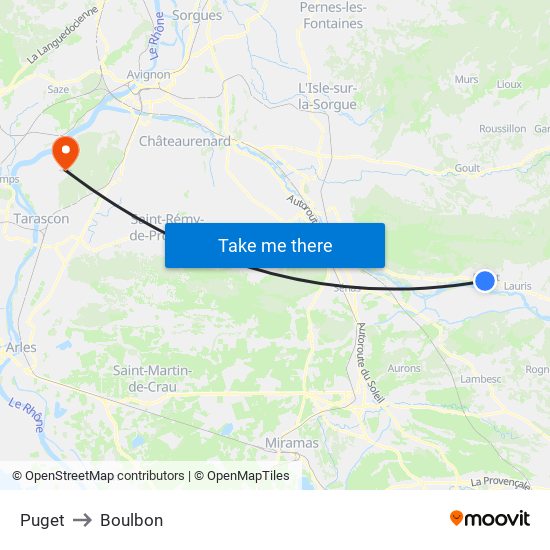 Puget to Boulbon map