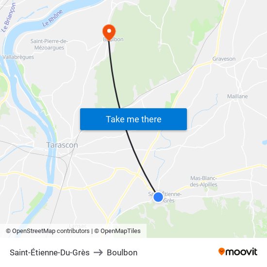 Saint-Étienne-Du-Grès to Boulbon map