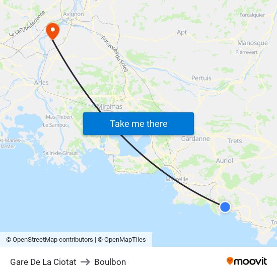 Gare De La Ciotat to Boulbon map