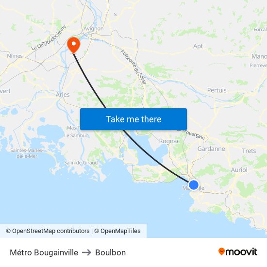 Métro Bougainville to Boulbon map