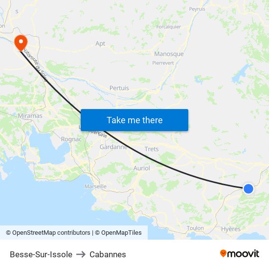 Besse-Sur-Issole to Cabannes map