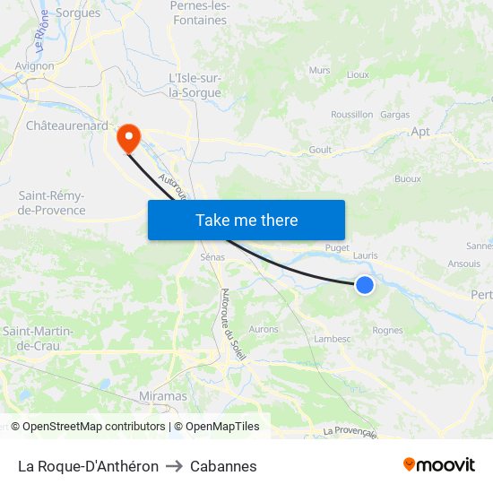 La Roque-D'Anthéron to Cabannes map