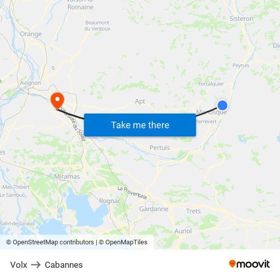 Volx to Cabannes map
