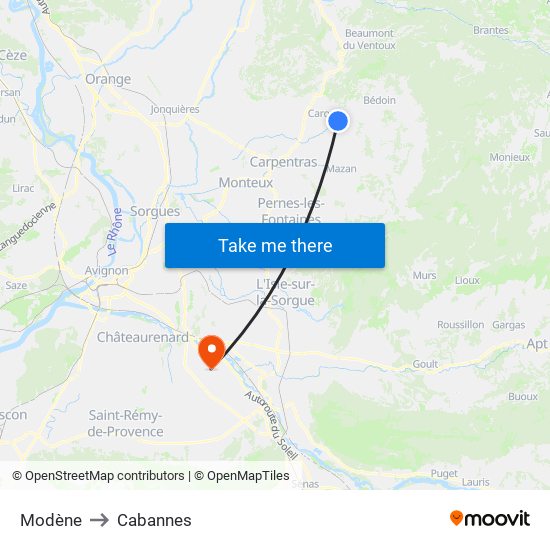 Modène to Cabannes map