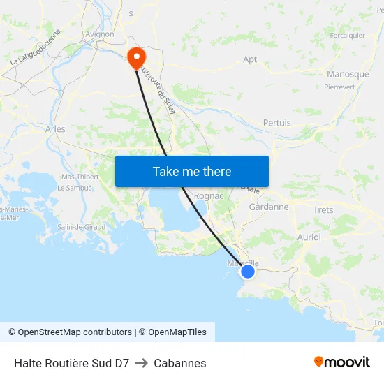 Halte Routière Sud D7 to Cabannes map