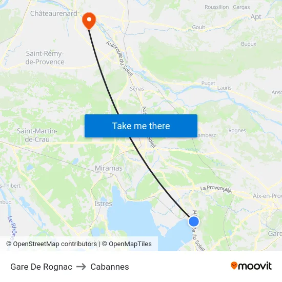 Gare De Rognac to Cabannes map