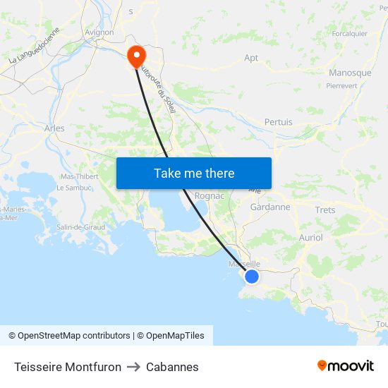 Teisseire Montfuron to Cabannes map