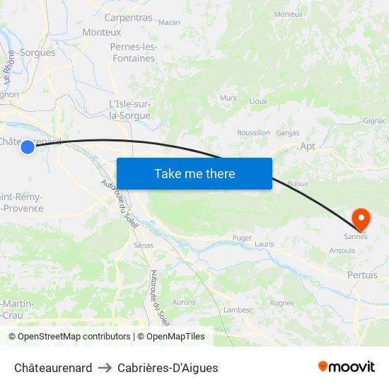 Châteaurenard to Cabrières-D'Aigues map