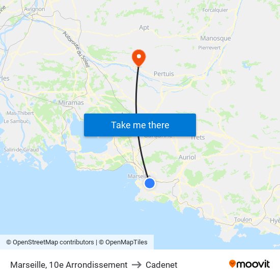 Marseille, 10e Arrondissement to Cadenet map