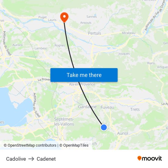 Cadolive to Cadenet map