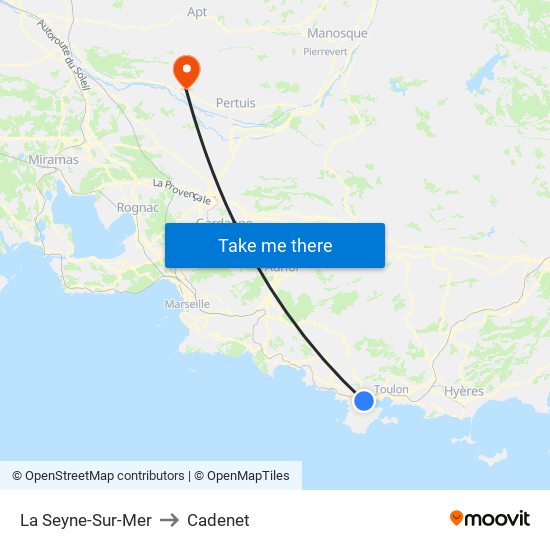 La Seyne-Sur-Mer to Cadenet map