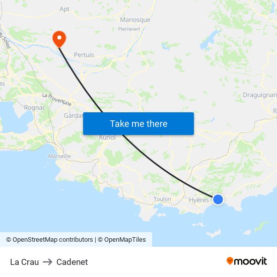 La Crau to Cadenet map