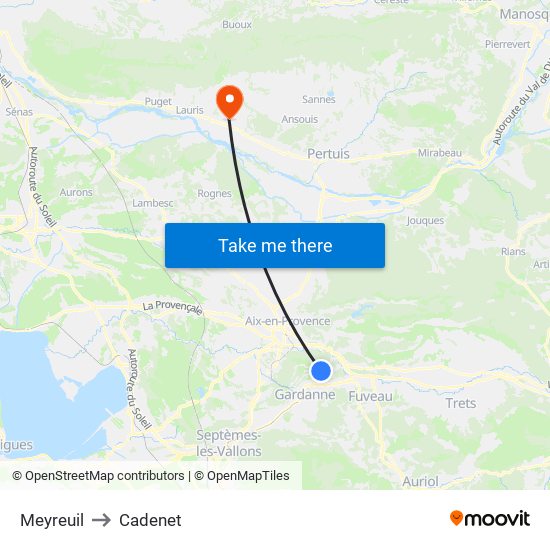 Meyreuil to Cadenet map