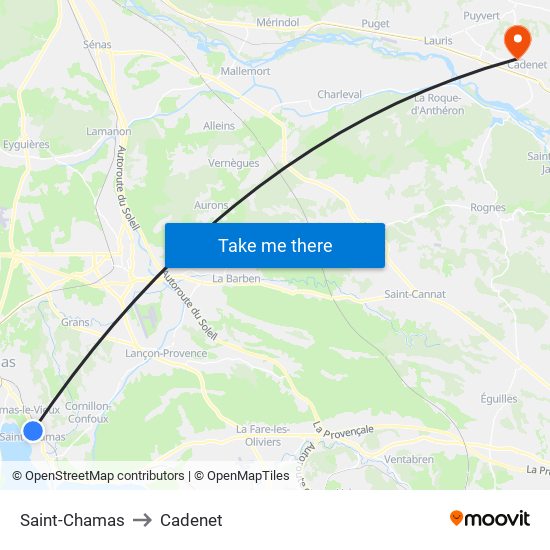 Saint-Chamas to Cadenet map