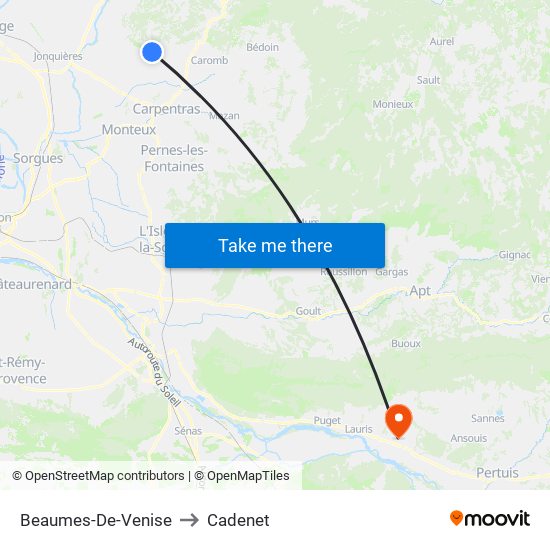 Beaumes-De-Venise to Cadenet map