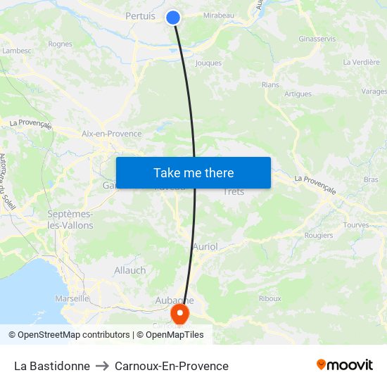 La Bastidonne to Carnoux-En-Provence map