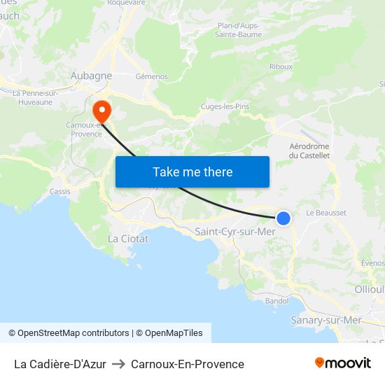 La Cadière-D'Azur to Carnoux-En-Provence map