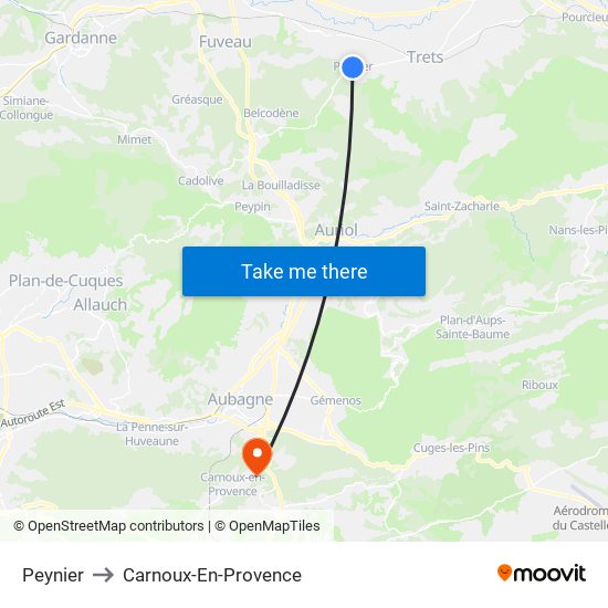 Peynier to Carnoux-En-Provence map