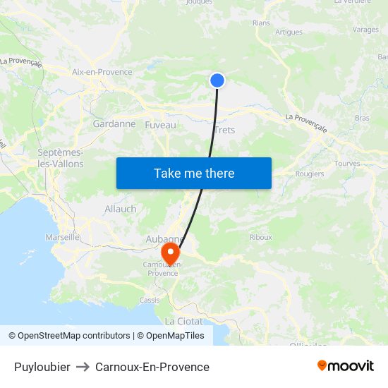 Puyloubier to Carnoux-En-Provence map