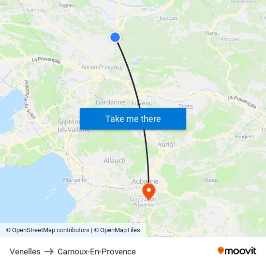 Venelles to Carnoux-En-Provence map