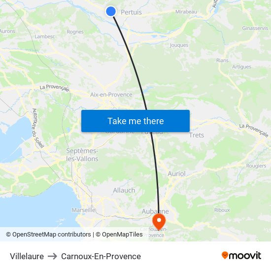 Villelaure to Carnoux-En-Provence map