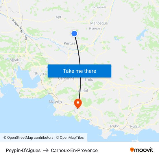 Peypin-D'Aigues to Carnoux-En-Provence map