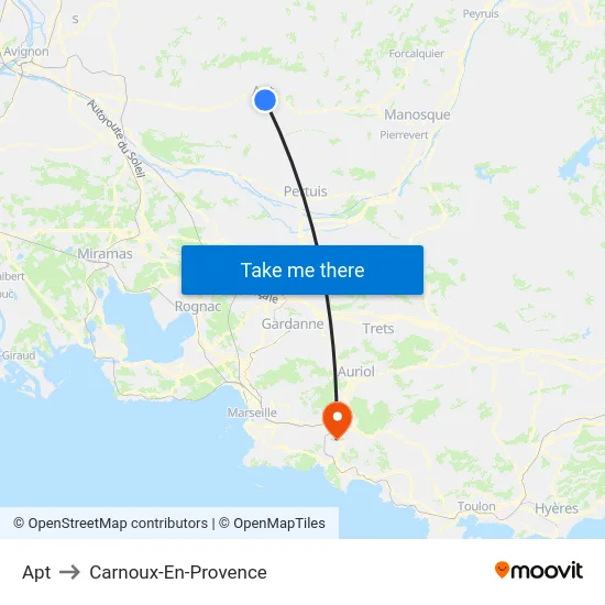 Apt to Carnoux-En-Provence map
