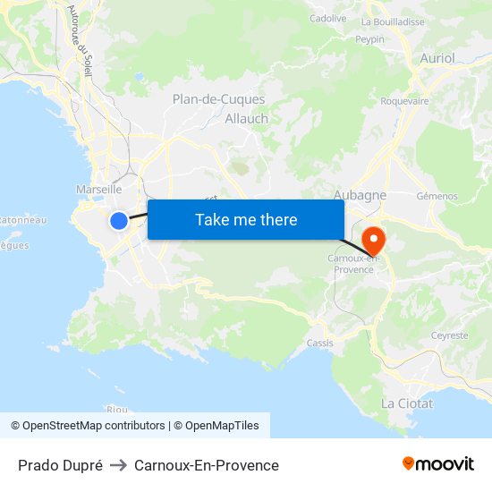 Prado Dupré to Carnoux-En-Provence map