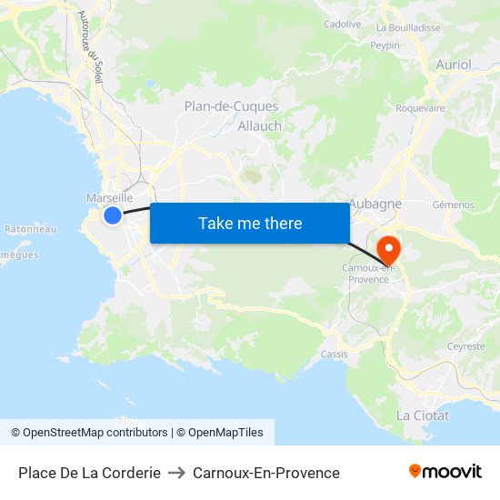 Place De La Corderie to Carnoux-En-Provence map