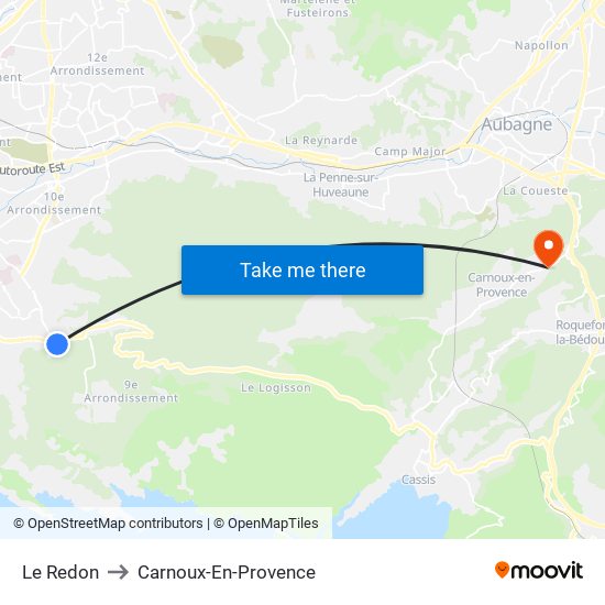 Le Redon to Carnoux-En-Provence map