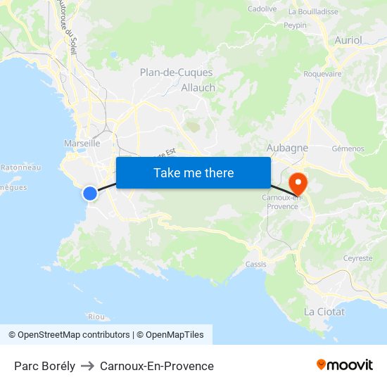 Parc Borély to Carnoux-En-Provence map