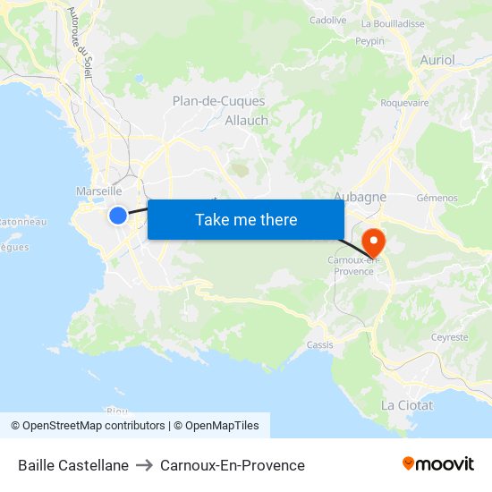 Baille Castellane to Carnoux-En-Provence map