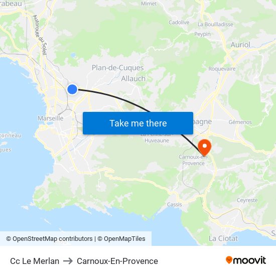 Cc Le Merlan to Carnoux-En-Provence map