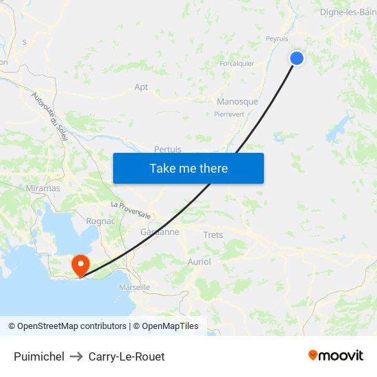 Puimichel to Carry-Le-Rouet map