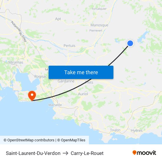 Saint-Laurent-Du-Verdon to Carry-Le-Rouet map