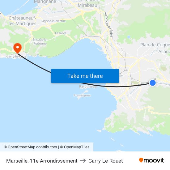 Marseille, 11e Arrondissement to Carry-Le-Rouet map