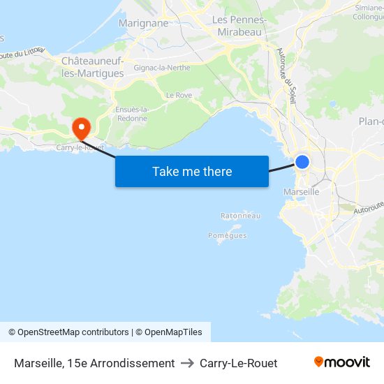 Marseille, 15e Arrondissement to Carry-Le-Rouet map