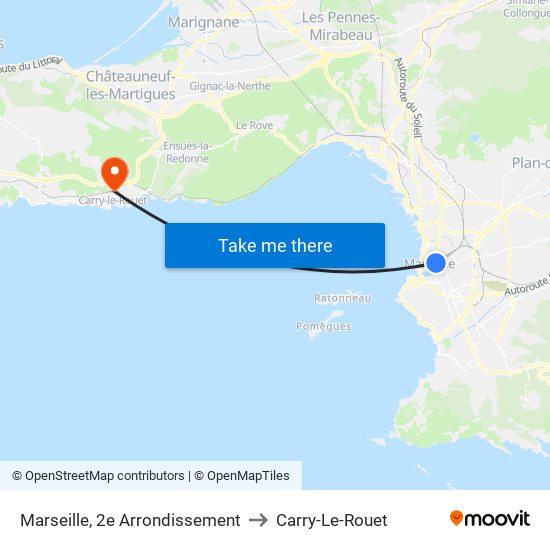 Marseille, 2e Arrondissement to Carry-Le-Rouet map