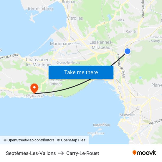 Septèmes-Les-Vallons to Carry-Le-Rouet map