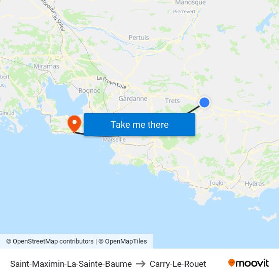 Saint-Maximin-La-Sainte-Baume to Carry-Le-Rouet map