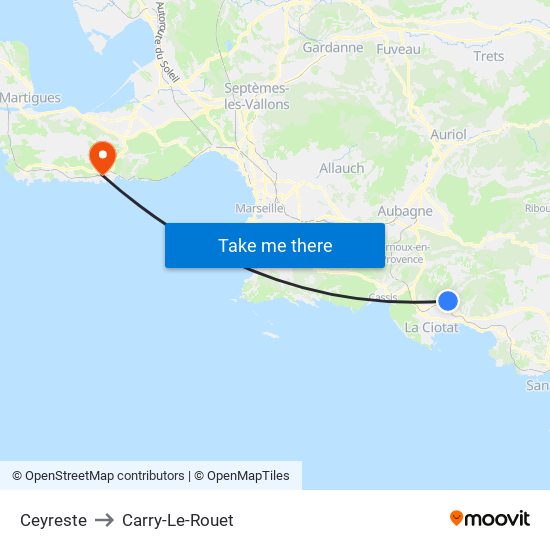 Ceyreste to Carry-Le-Rouet map
