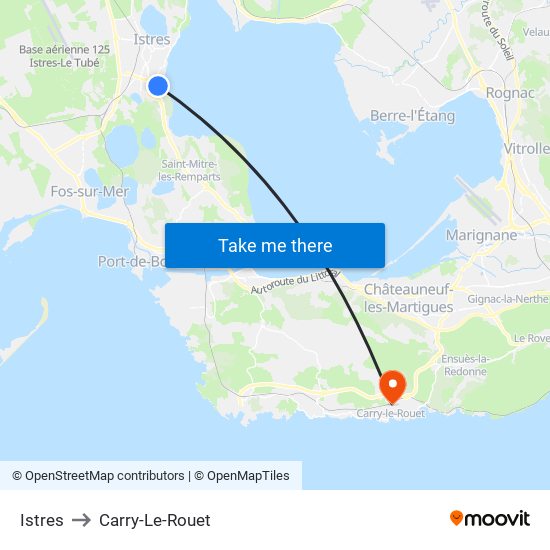 Istres to Carry-Le-Rouet map