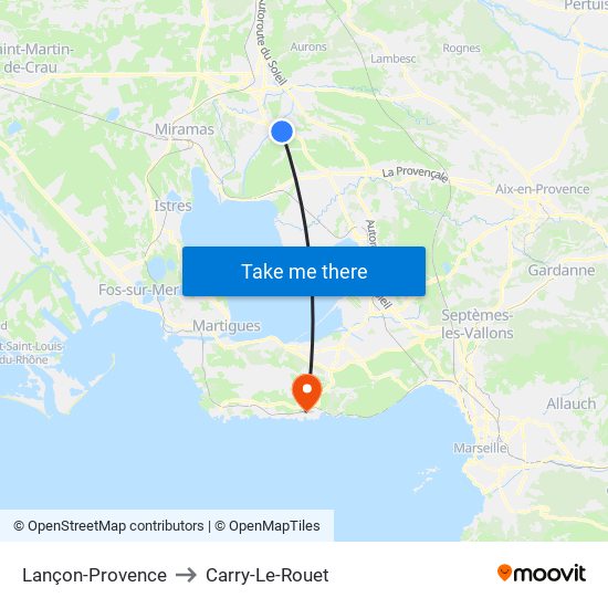 Lançon-Provence to Carry-Le-Rouet map
