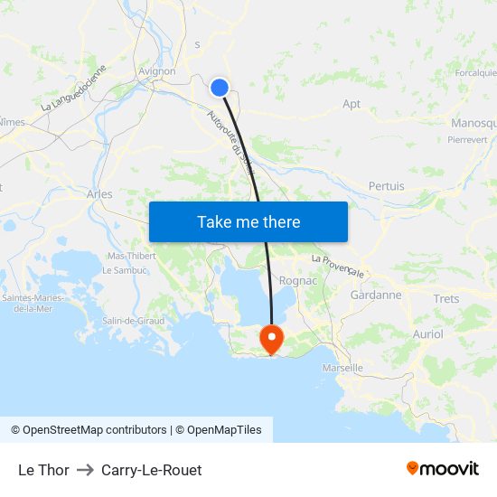 Le Thor to Carry-Le-Rouet map